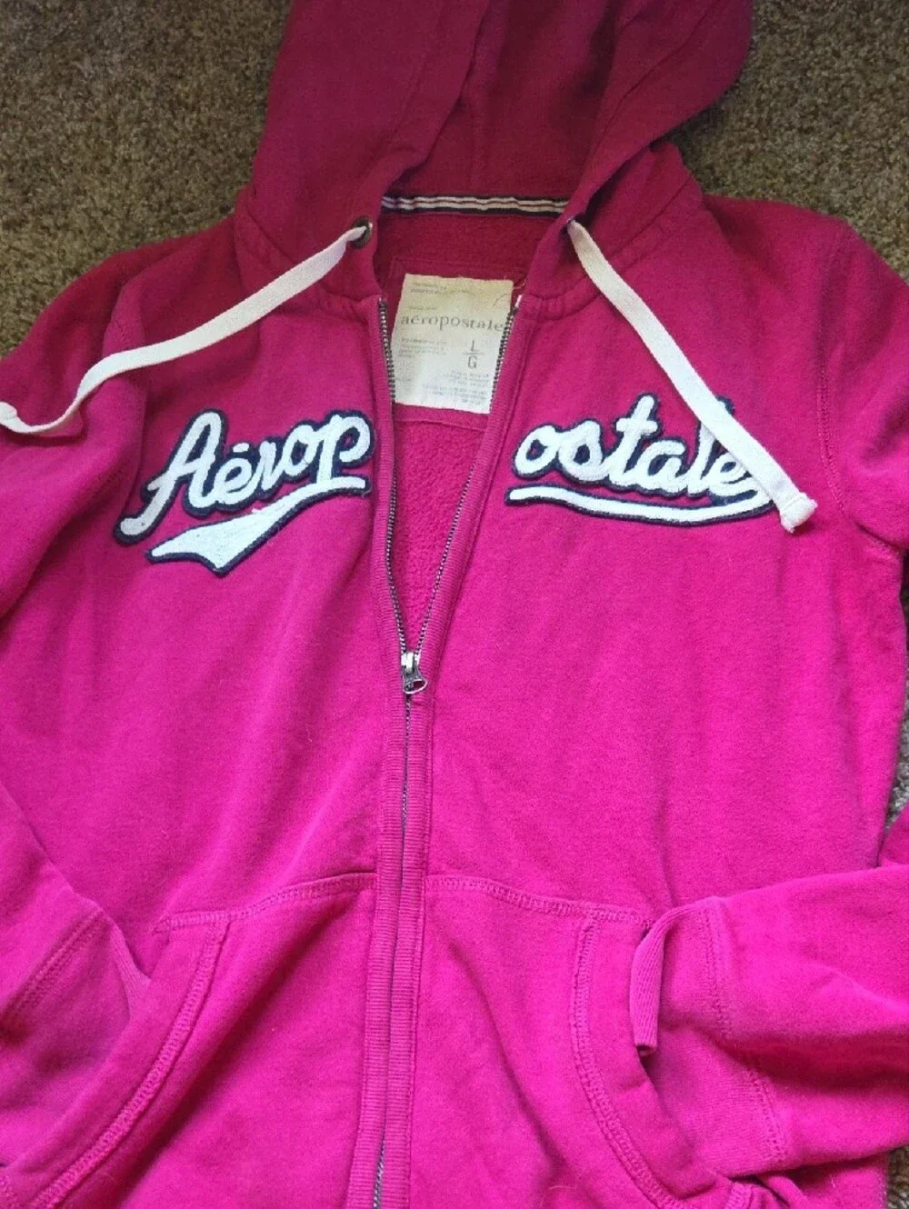 Aeropostale Girls' Hot Pink Zip Hoodie